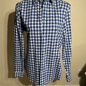 Blue and White Checkered Men's Shirt